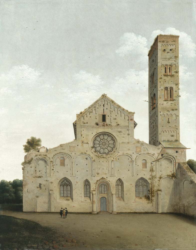 the west facade of the church by P.J. Saenredam , 12x8" (A4) Poster