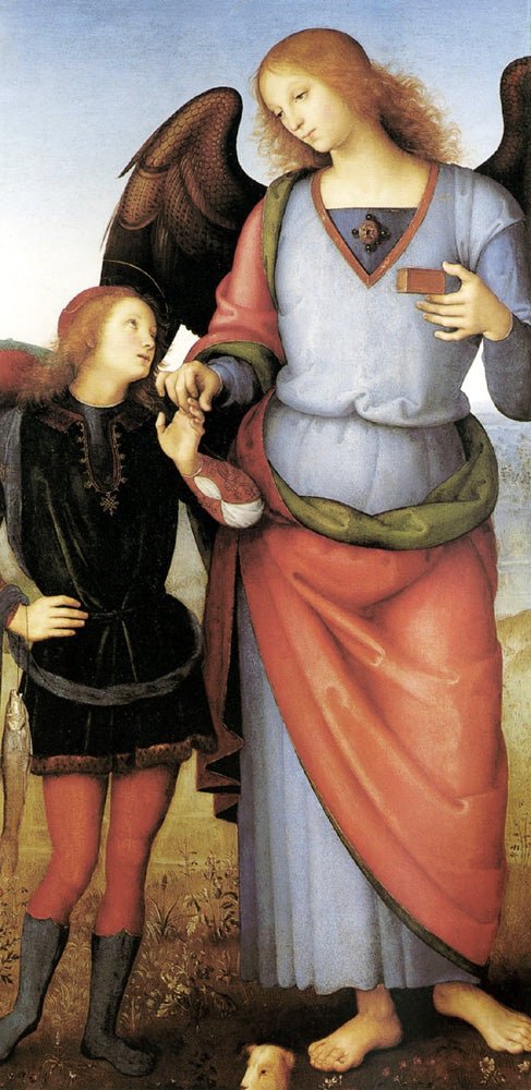 Tobias with the Archangel Raphael, vintage artwork by Perugino, A3 (16x12") Poster Print