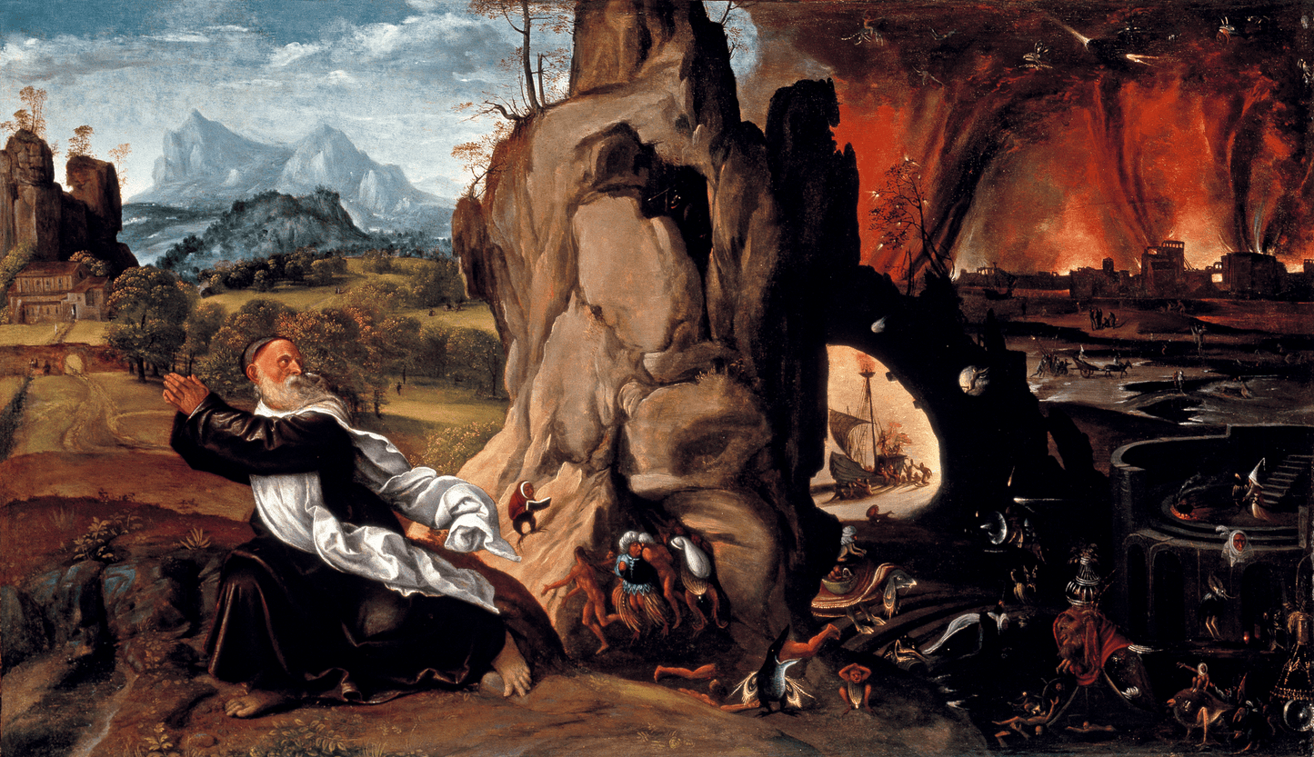 Torment of St. Anthony, vintage artwork by Giovanni Girolamo Savoldo, A3 (16x12") Poster Print