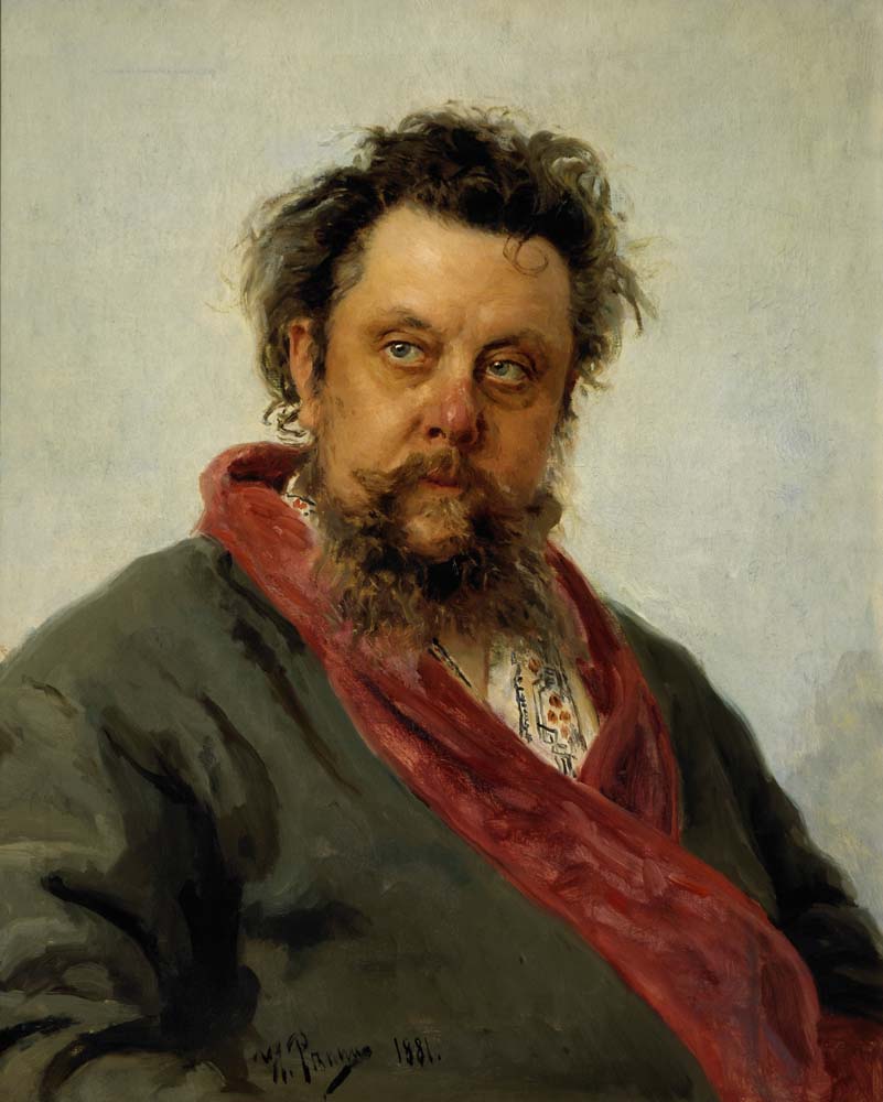 portrait of m p musorgsky by Ilya Repin, 1881, 12x8" (A4) Poster
