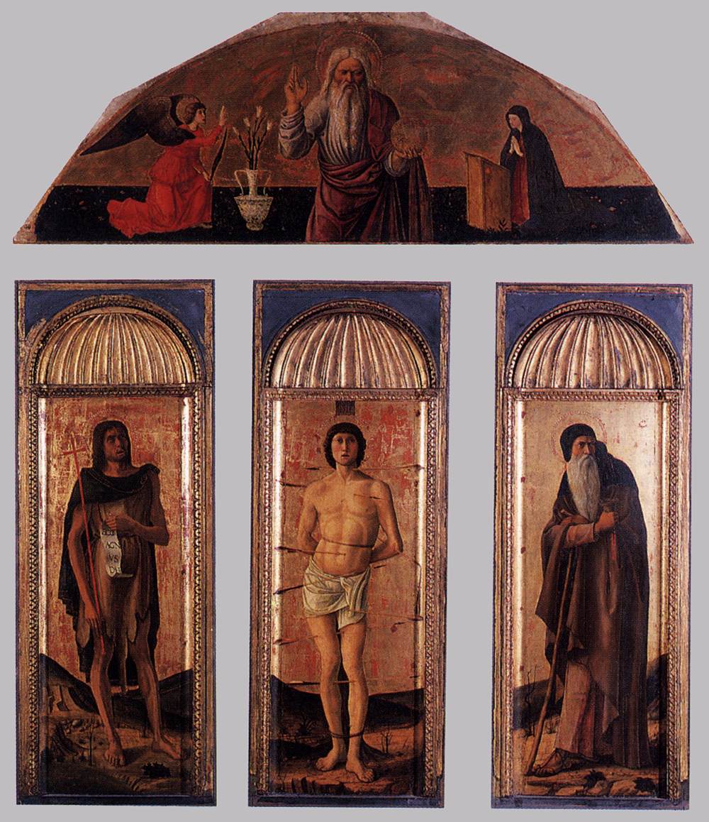 Triptych of St Sebastian, vintage artwork by Jacopo Bellini, A3 (16x12") Poster Print