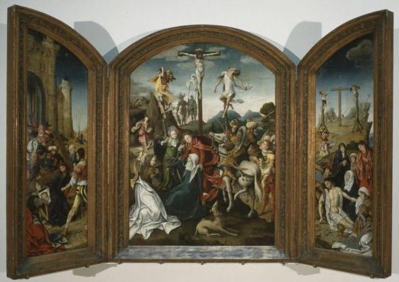 Triptych of the Passion, vintage artwork by Flemish School 16th Century Unknown, A3 (16x12") Poster Print