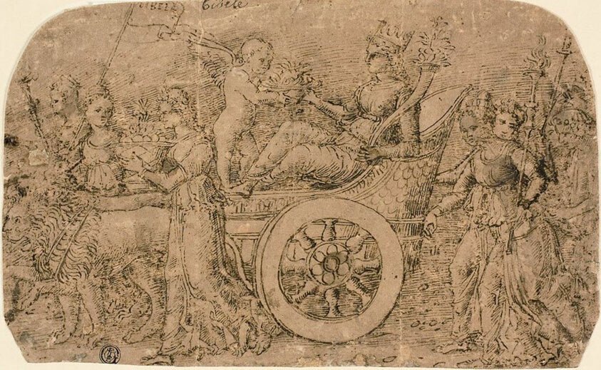 Triumph of Cybele by Circle of Bernardino Parentino, 23x16"( A2 size) Poster Print
