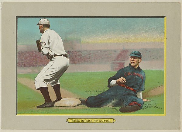 :Trying to Catch Him Napping from Turkey Red Cabinets c1911-16x12"(A3) Poster