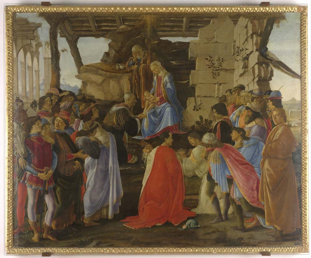 adoration of magi by Botticelli Filipepi, 1475, 12x8" (A4) Poster