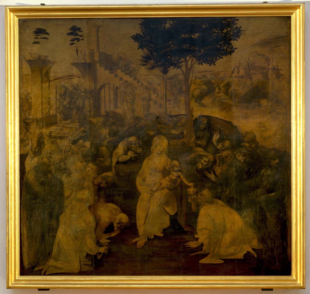 adoration of magi by Leonardo da Vinci, 1480-81, 12x8" (A4) Poster