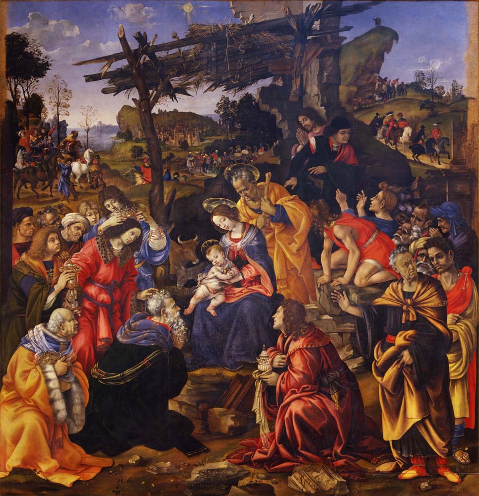 adoration of magi by Filippino Lippi Lippi, 1496, 12x8" (A4) Poster