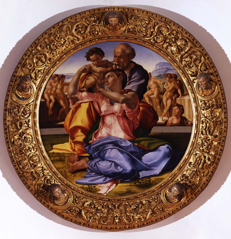 doni 'tondo' by Michelangelo Buonarroti, 1506-08 , 12x8" (A4) Poster