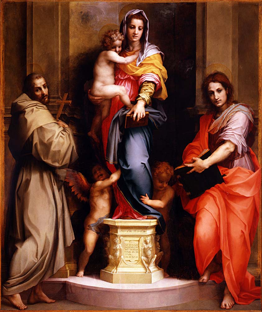madonna of the harpies by Andrea del Sarto, 1517, 12x8" (A4) Poster