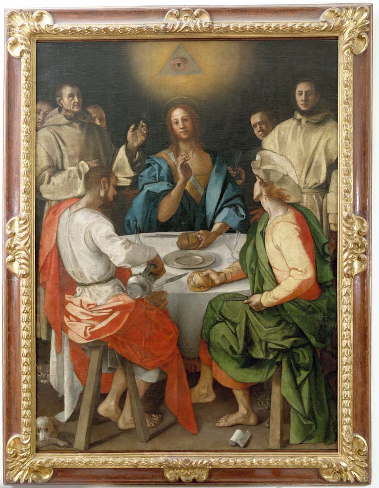 supper at emmaus by Pontorno Carucci, 1525, 12x8" (A4) Poster