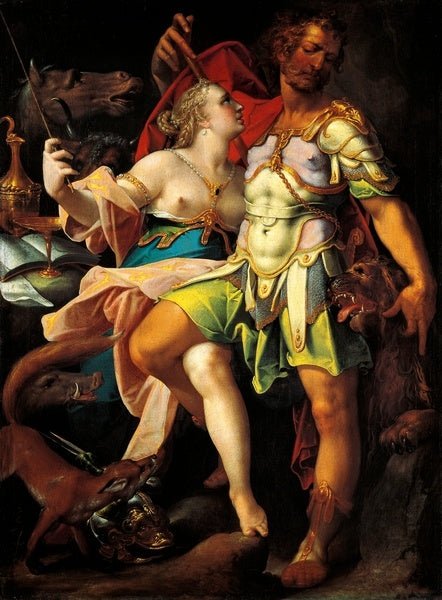Ulysees and Circe, vintage artwork by Bartholomaeus Spranger, 12x8" (A4) Poster