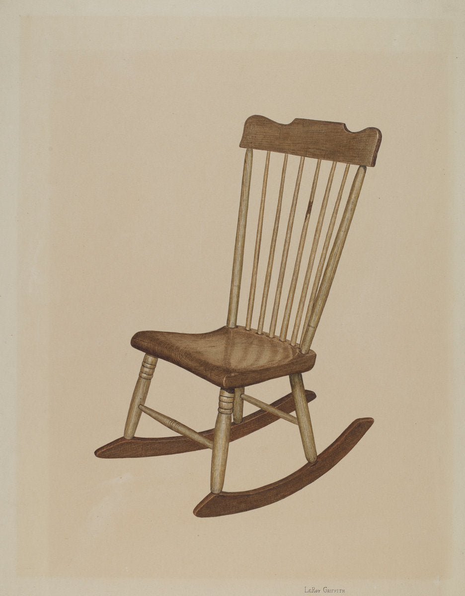 Rocking Chair by LeRoy Griffith (American, active c. 1935), 16X12"(A3)Poster Print