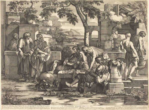 Esurientes pascere by Sébastien Bourdon (French, 1616 - 1671), 16X12"(A3)Poster Print