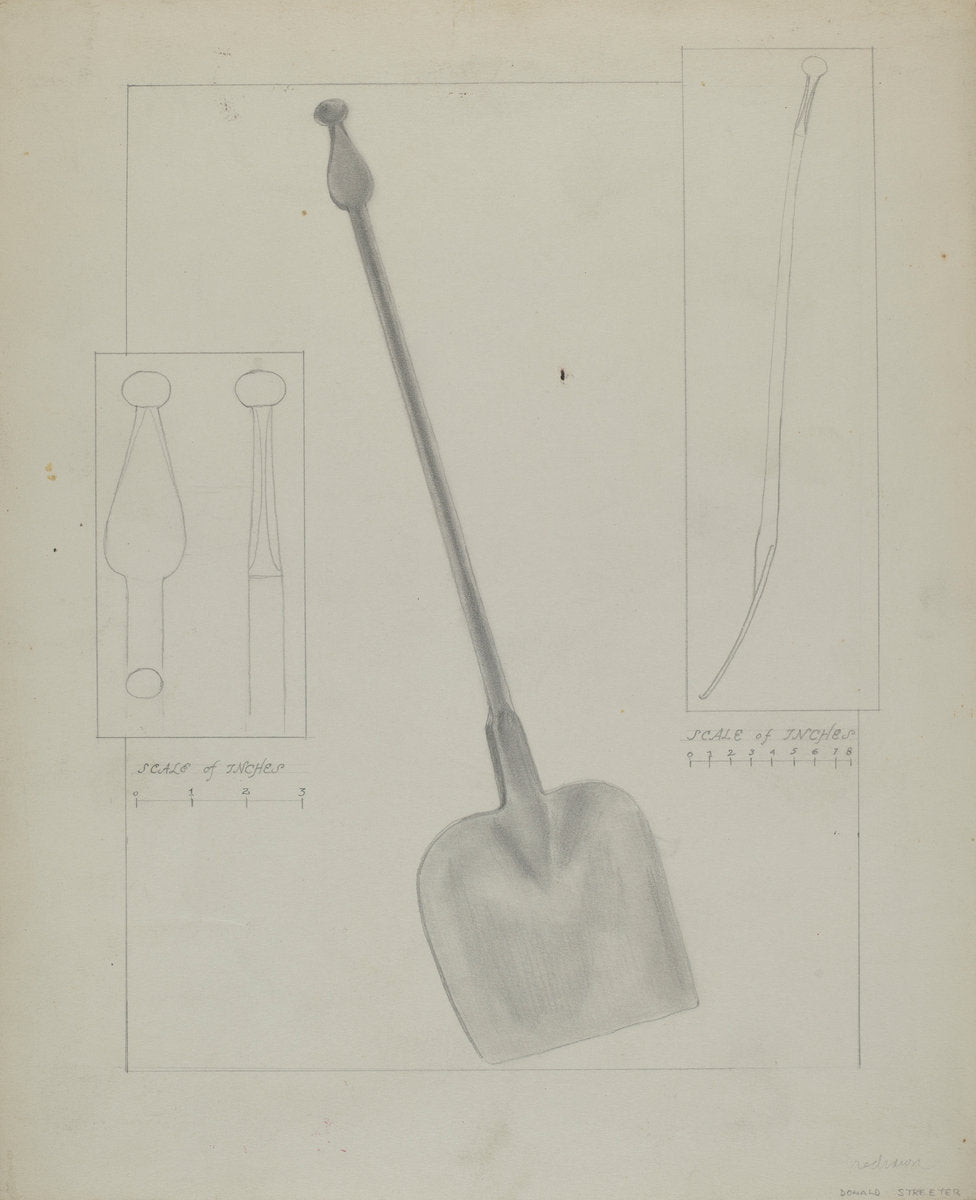 Wrought Iron Fireplace Shovel by Donald Streeter (American, active c. 1935), 16X12"(A3)Poster Print