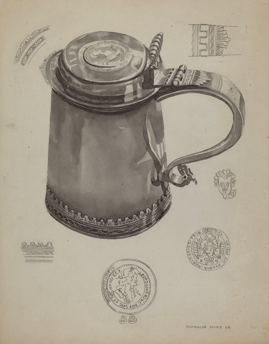 Pewter Tankard by Franklin Hart (American, active c. 1936), 16X12"(A3)Poster Print