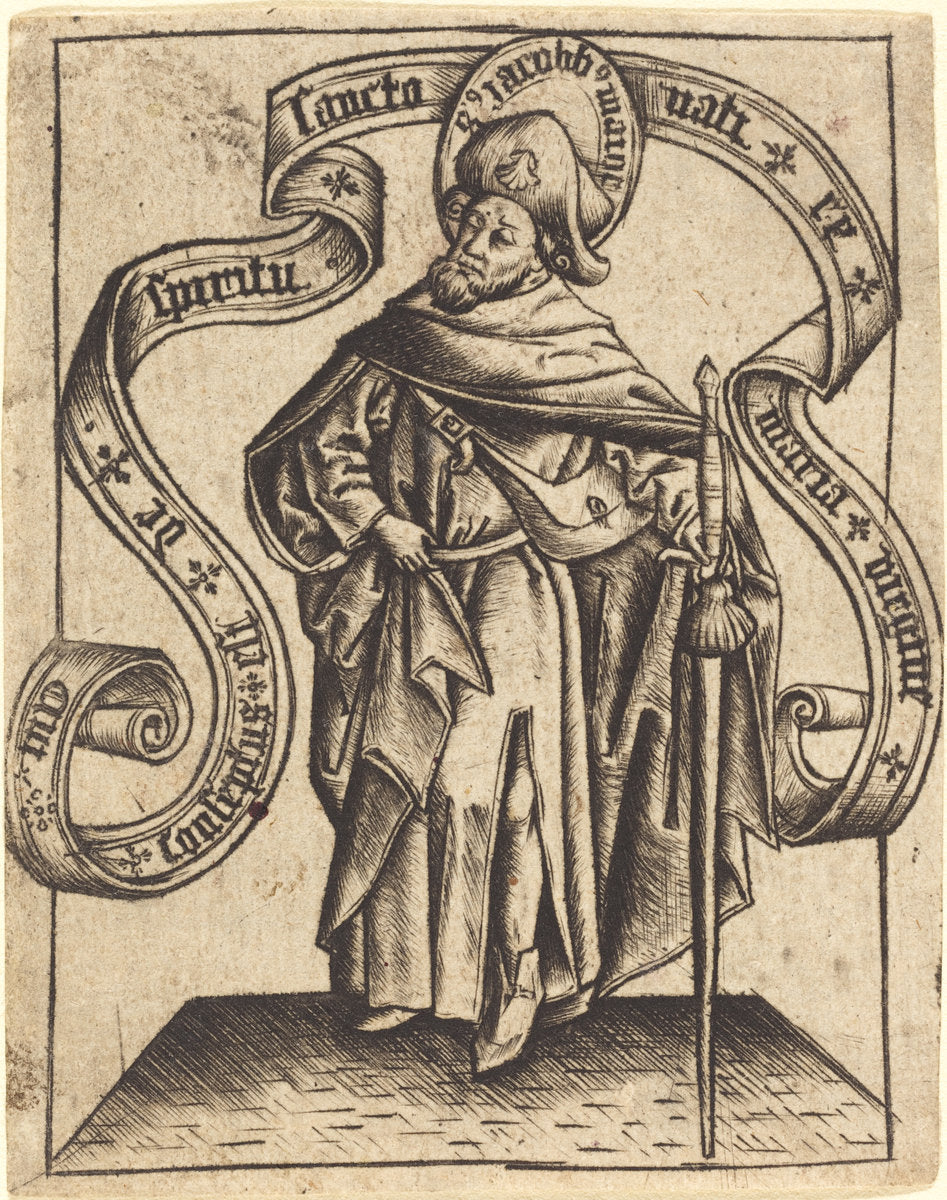 Saint James the Greater by Master of the Berlin Passion (German, active c. 1450/1470), 16X12"(A3)Poster Print