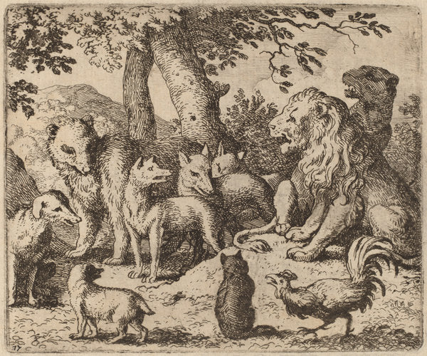 Reynard Attempts to Clear Himself by Allart van Everdingen (Dutch, 1621 - 1675), 16X12"(A3)Poster Print