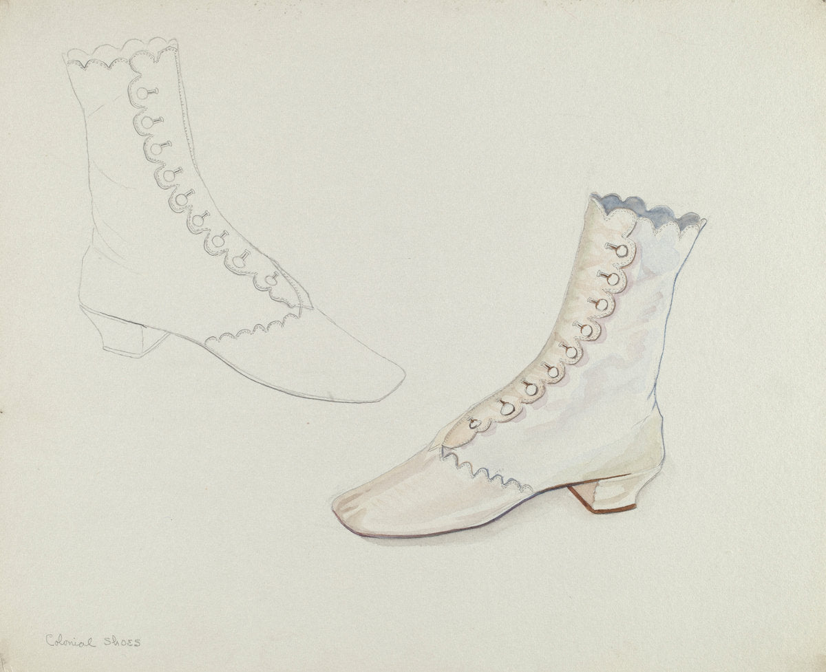 Quaker Wedding Shoes by Gwyneth King (American, active c. 1935), 16X12"(A3)Poster Print