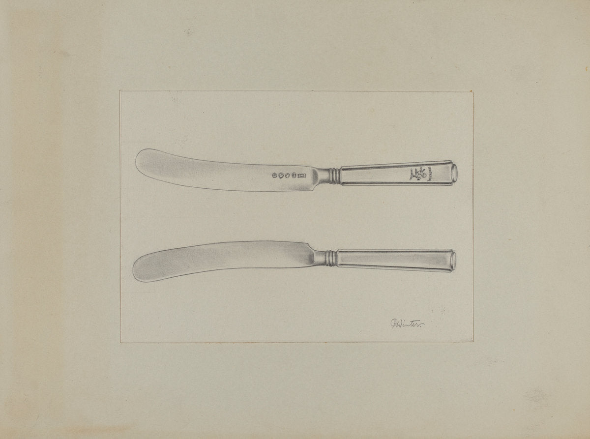 Silver Knife by Charlotte Winter (American, active c. 1935), 16X12"(A3)Poster Print