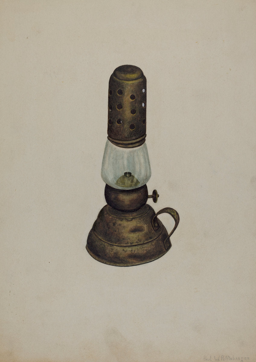 Lamp by Paul Poffinbarger (American, active c. 1935), 16X12"(A3)Poster Print