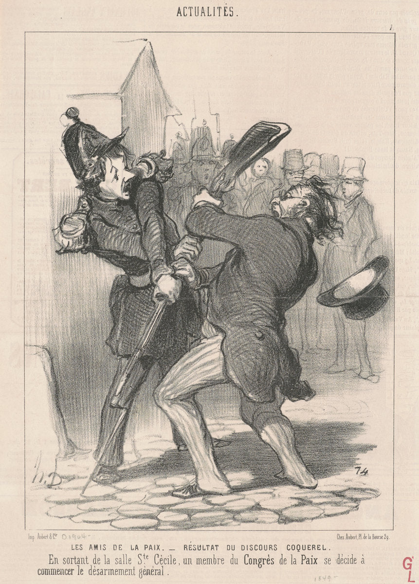 Les amis de la paix ... by Honoré Daumier (French, 1808 - 1879), 16X12"(A3)Poster Print