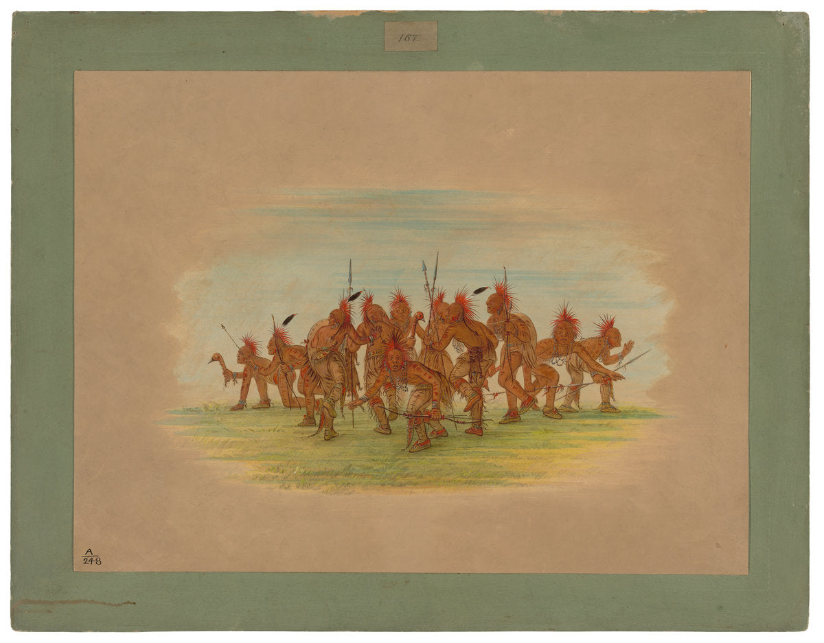 Discovery Dance - Saukie by George Catlin (American, 1796 - 1872), 16X12"(A3)Poster Print