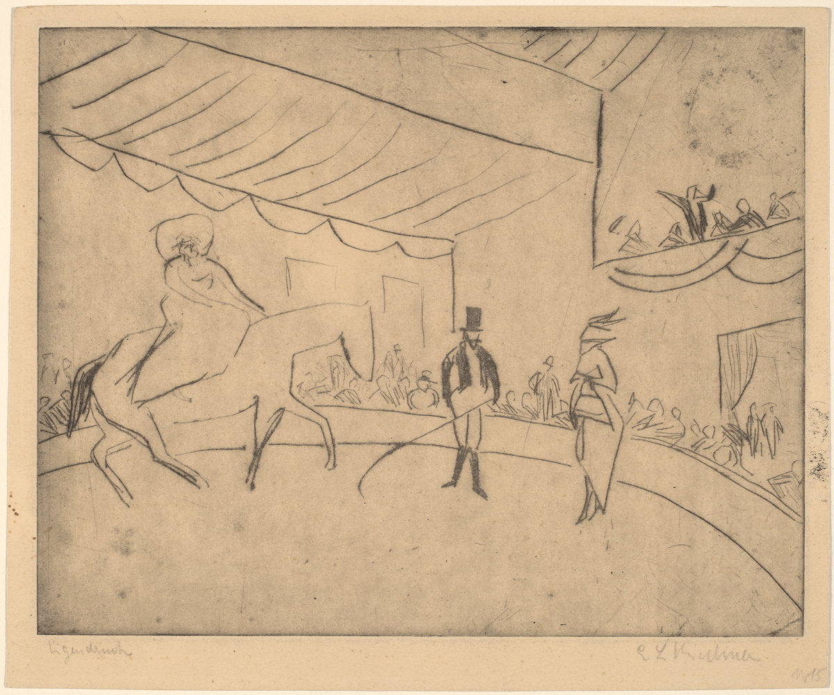 Hippodrome by Ernst Ludwig Kirchner (German, 1880 - 1938), 16X12"(A3)Poster Print