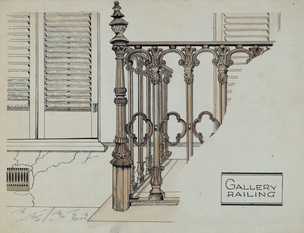 Cast Iron Gallery Rail by Ray Price (American, active c. 1935), 16X12"(A3)Poster Print