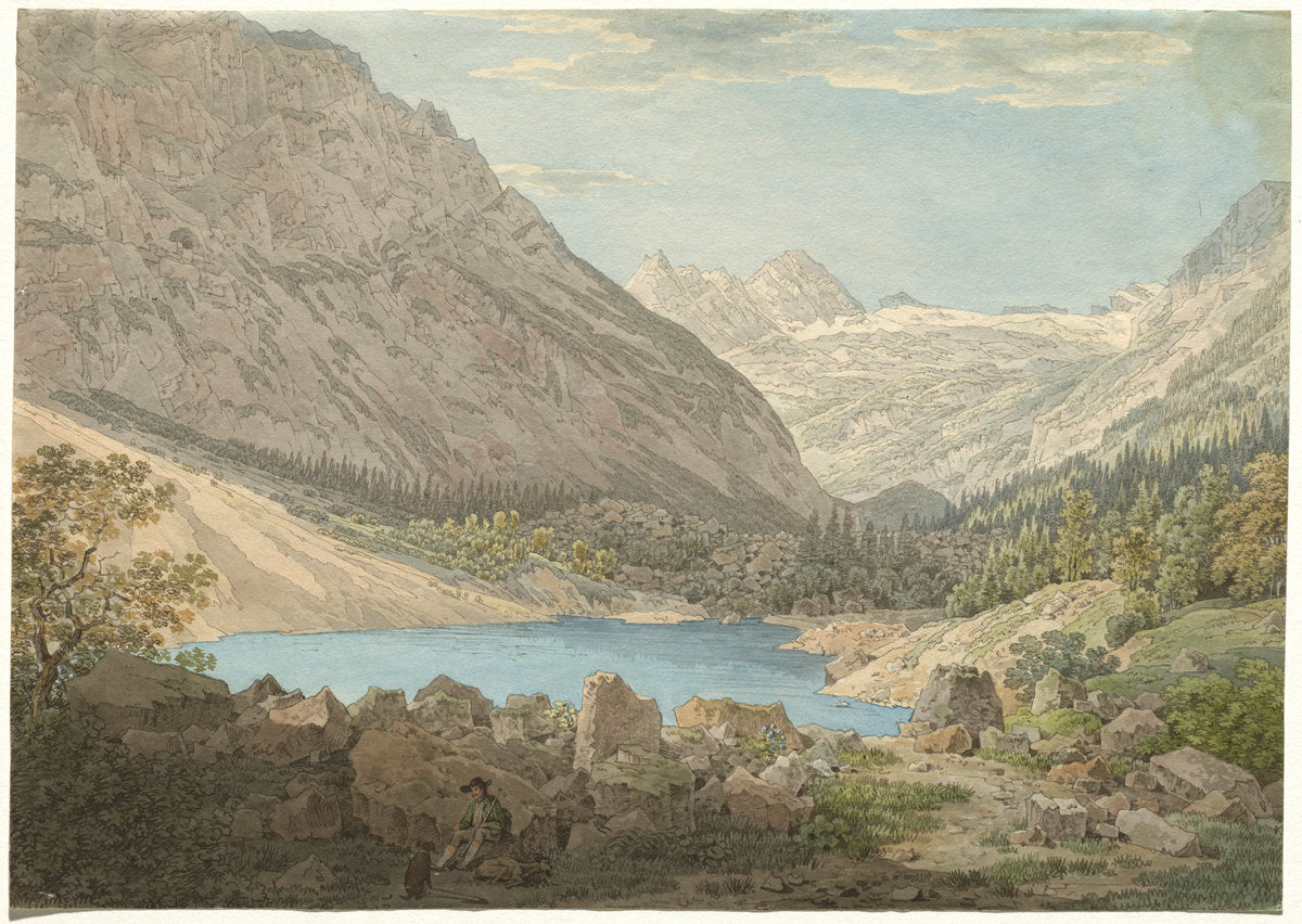 The Blue Pool in the Rein Valley near Garmisch by Max Joseph Wagenbauer (German, 1774 - 1829), 16X12"(A3)Poster Print