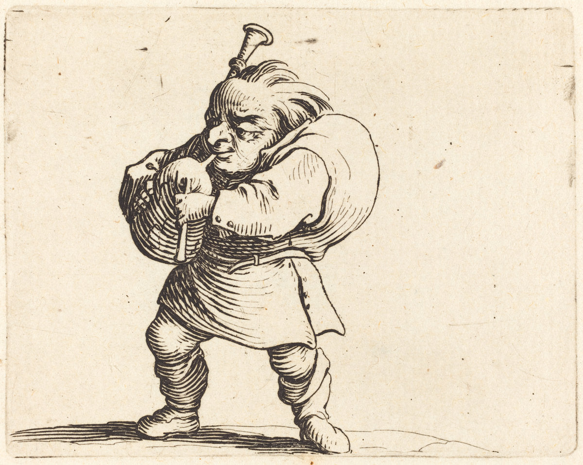 The Bagpipe Player by Jacques Callot (French, 1592 - 1635), 16X12"(A3)Poster Print