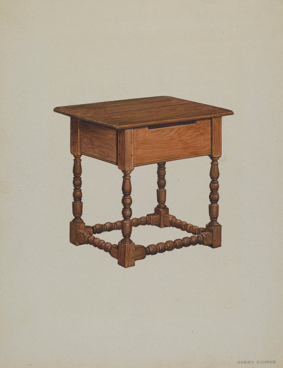 Tavern Table by Harry Eisman (American, active c. 1935), 16X12"(A3)Poster Print