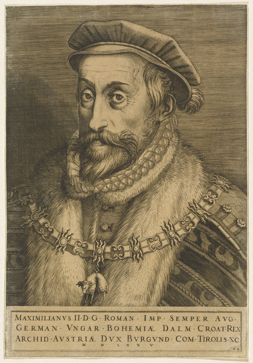 Maximilian II, Roman Emperor by Martino Rota (Italian, c. 1520 - 1583), 16X12"(A3)Poster Print