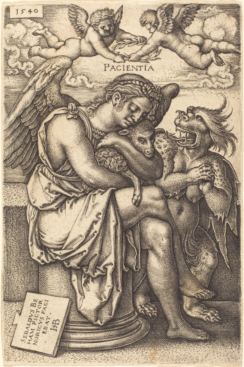 Patience by Sebald Beham (German, 1500 - 1550), 16X12"(A3)Poster Print