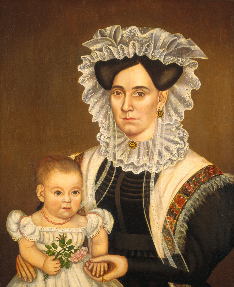 Aphia Salisbury Rich and Baby Edward by Milton W. Hopkins (American, 1789 - 1844), 16X12"(A3)Poster Print