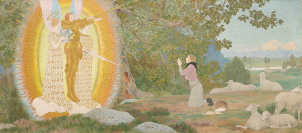 The Vision and Inspiration (Joan of Arc series: I) by Louis Maurice Boutet de Monvel (French, 1850 - 1913), 16X12"(A3)Poster Print