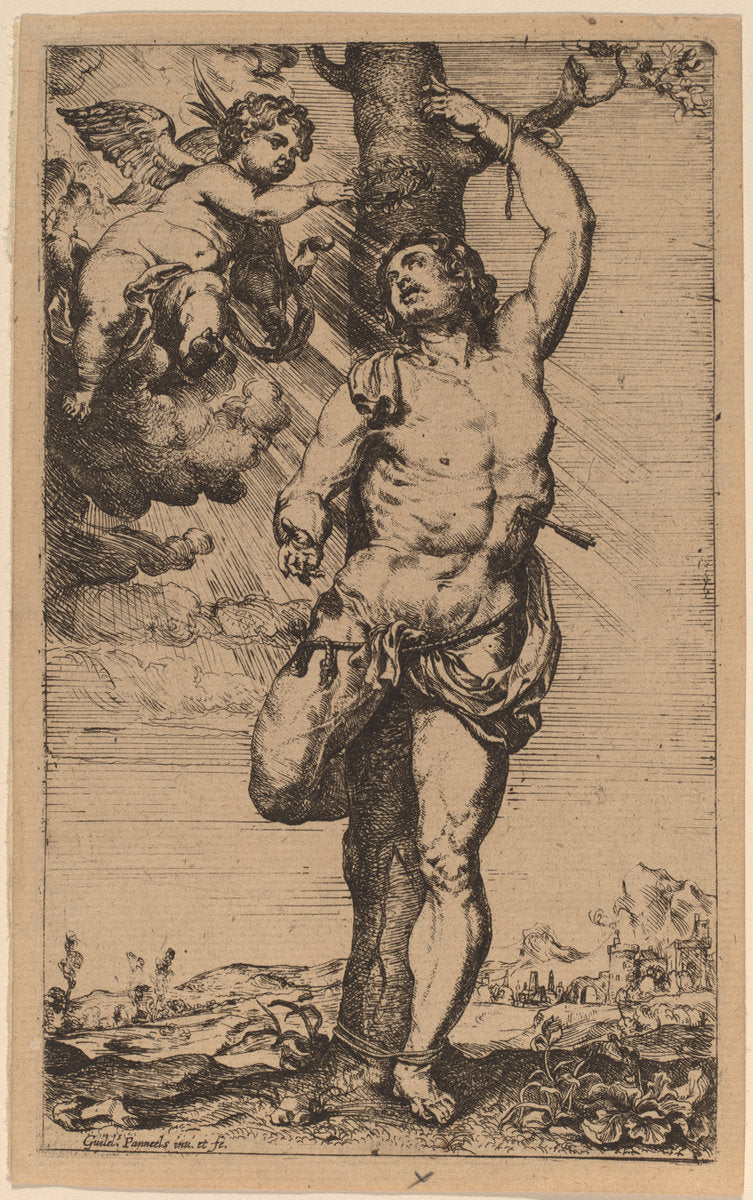 Saint Sebastian by Willem Panneels (Flemish, c. 1600 - probably 1632), 16X12"(A3)Poster Print