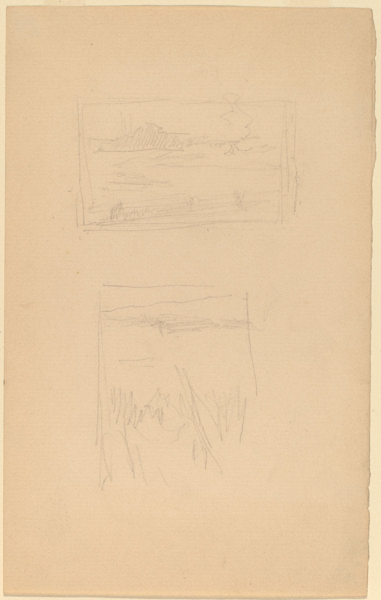 Two Sketches of Landscape Pictures hung at the Society of British Artists by James McNeill Whistler (American, 1834 - 1903), 16X12"(A3)Poster Print