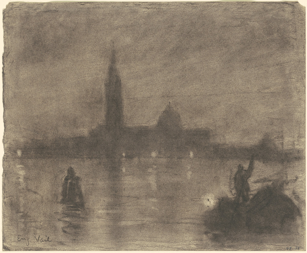 Evening, San Giorgio Maggiore, Venice by Eugène Vail (American, 1857 - 1934), 16X12"(A3)Poster Print