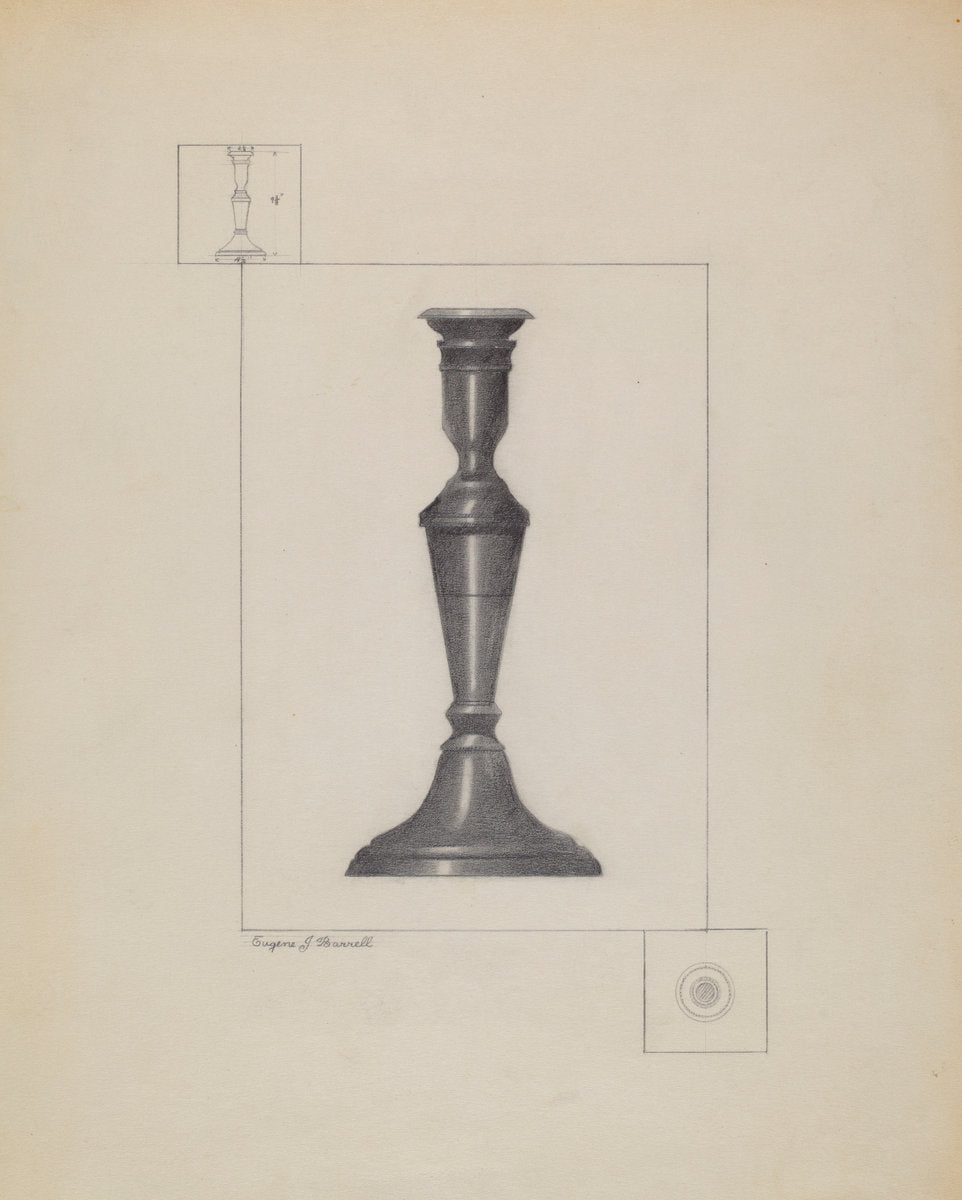 Candlestick by Eugene Barrell (American, active c. 1935), 16X12"(A3)Poster Print