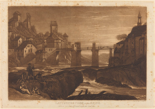 Lauffenbourgh on the Rhine by Joseph Mallord William Turner and Thomas Hodgetts (British, active 1801/1846), 16X12"(A3)Poster Print