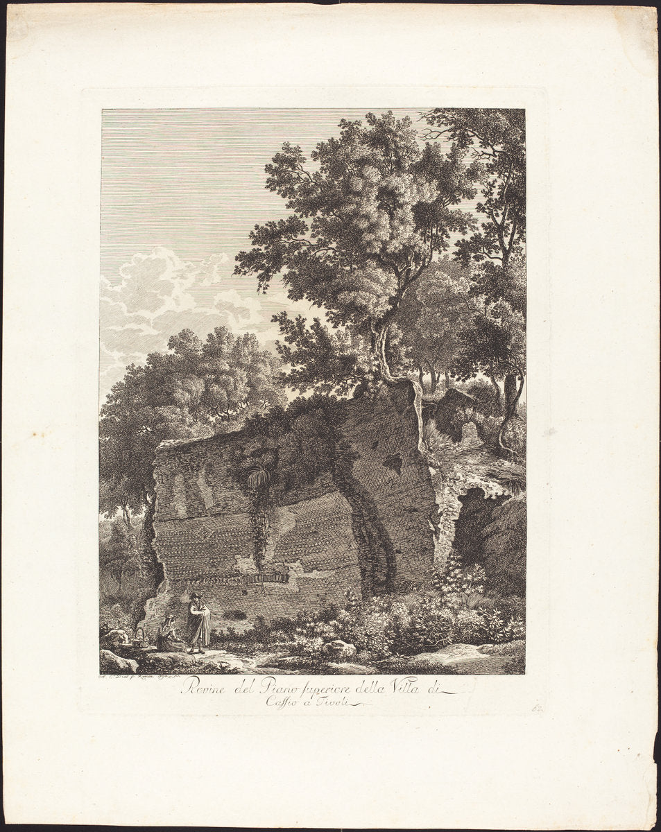 Rovine del Piano superiore della Villa di Cassio a Tivoli by Albert Christoph Dies (Austrian, 1755 - 1822), 16X12"(A3)Poster Print