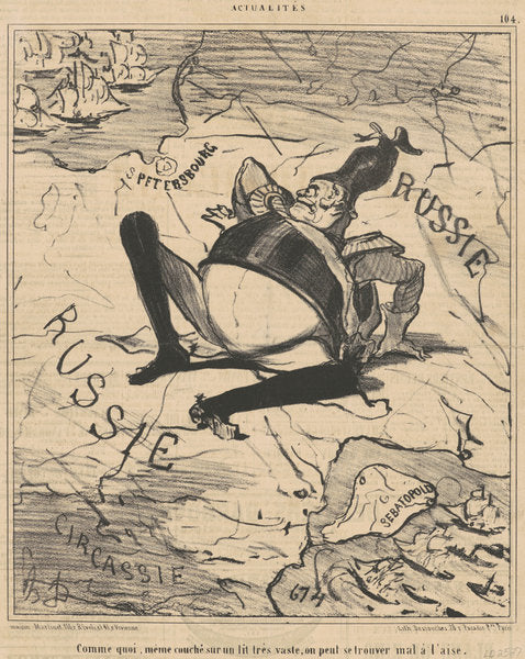 Comme quoi ... sur un lit três vaste ,,, by Honoré Daumier (French, 1808 - 1879), 16X12"(A3)Poster Print