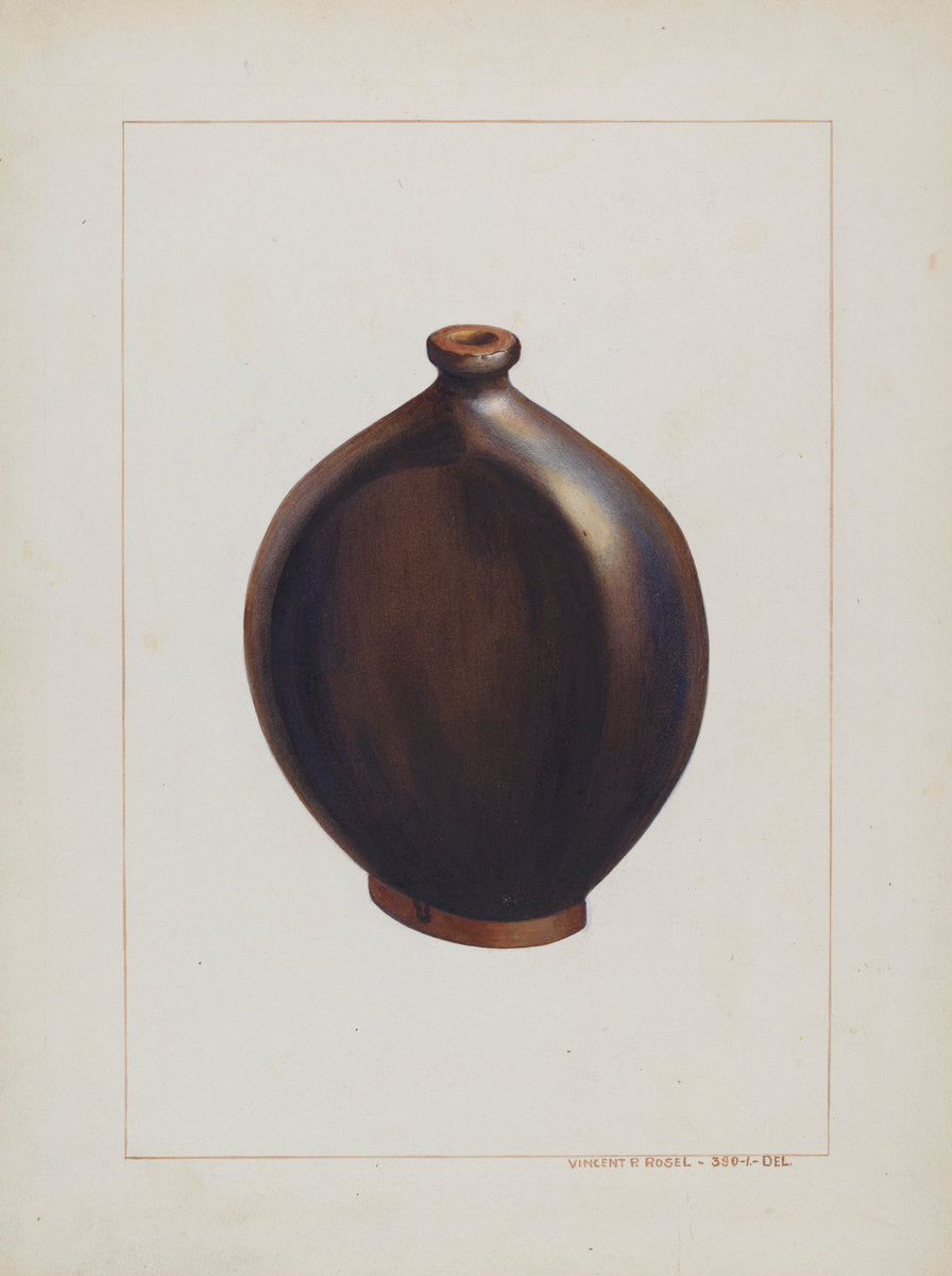 Stone Flask by Vincent P. Rosel (American, active c. 1935), 16X12"(A3)Poster Print