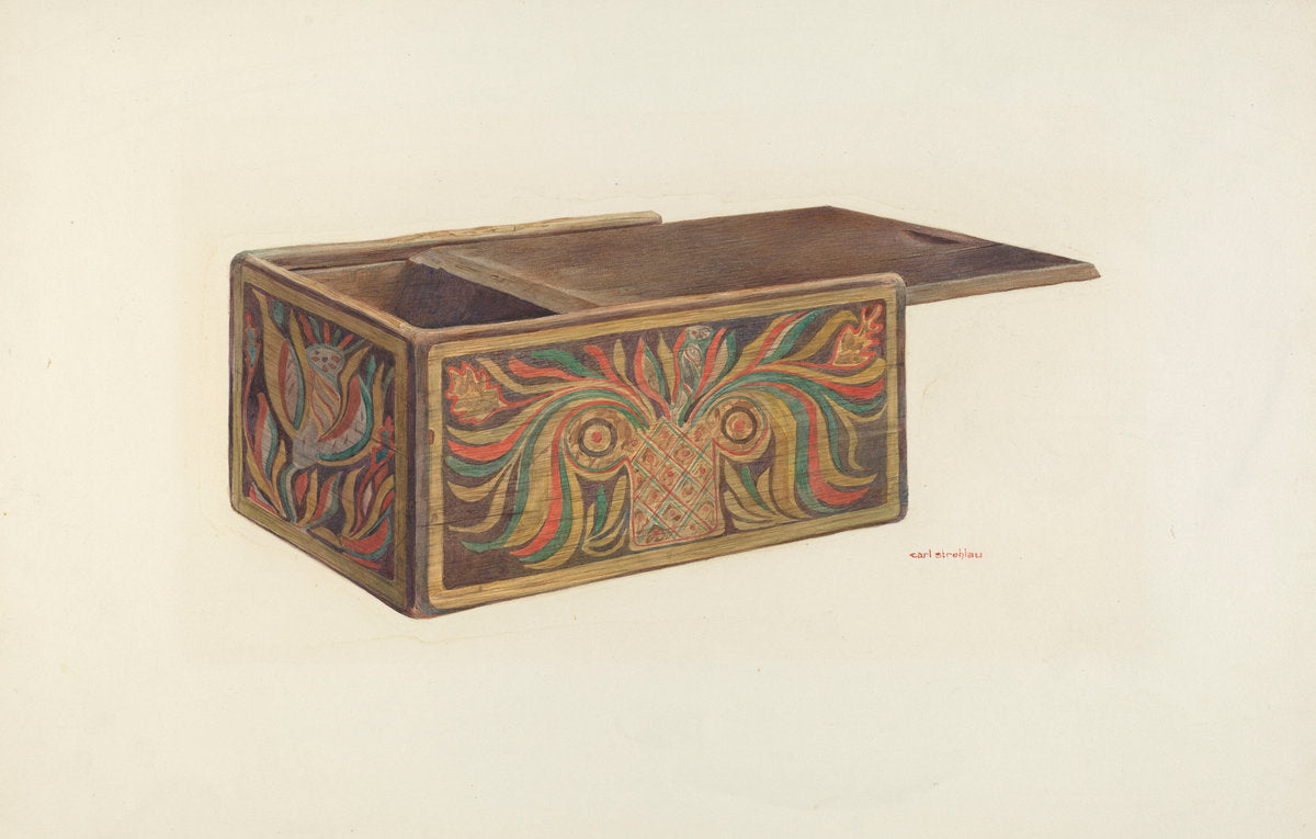 Decorated Box by Carl Strehlau (American, active c. 1935), 16X12"(A3)Poster Print