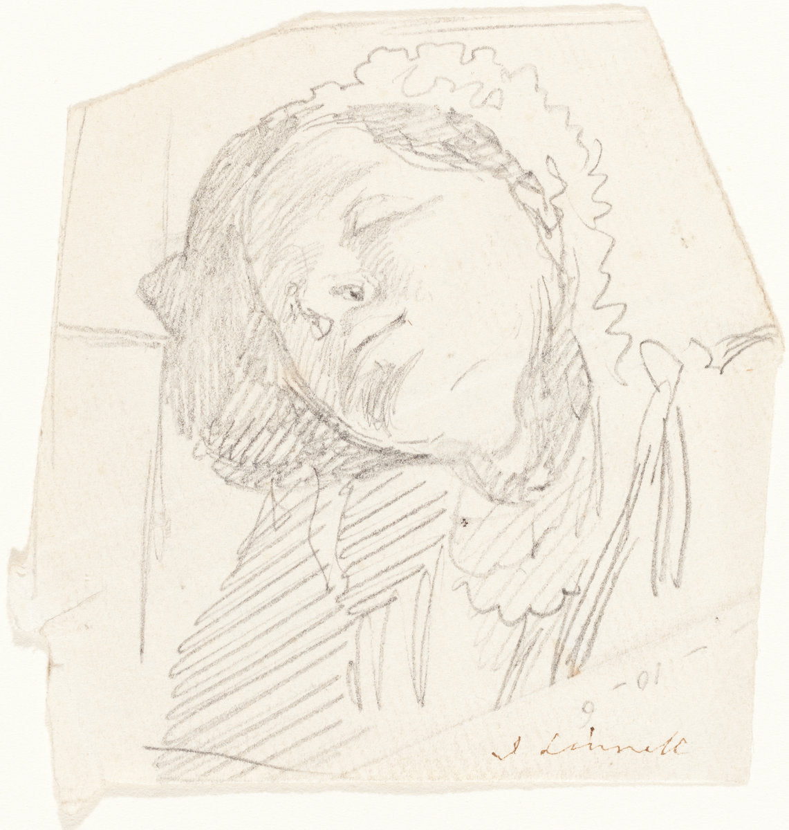 A Woman Resting by John Linnell (British, 1792 - 1882), 16X12"(A3)Poster Print