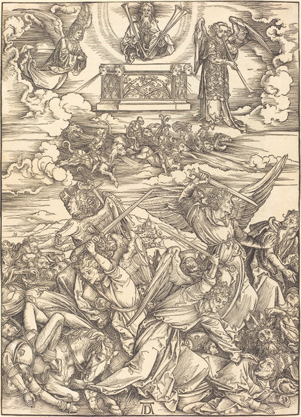 The Four Avenging Angels by Albrecht Dürer (German, 1471 - 1528), 16X12"(A3)Poster Print