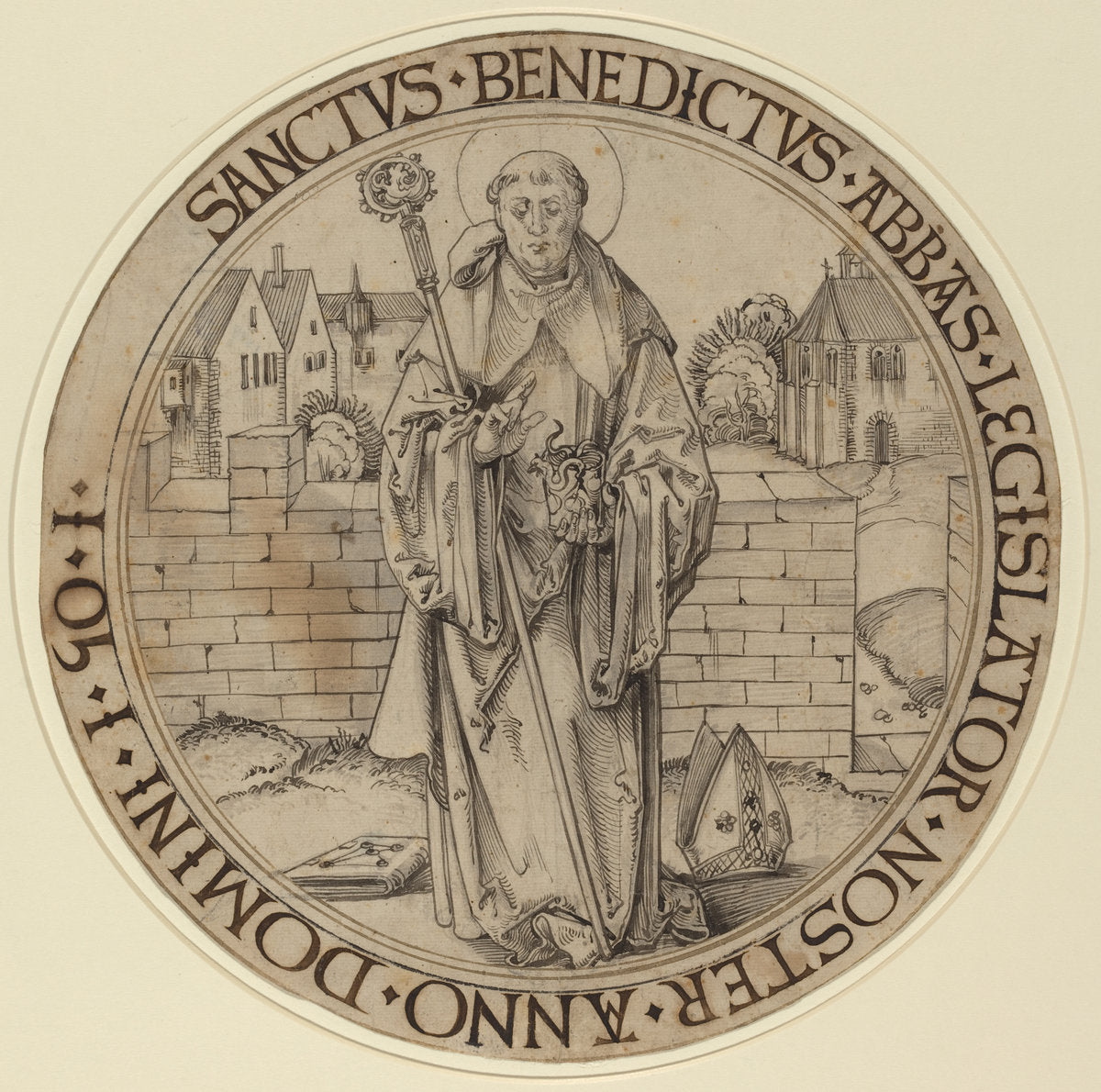 Saint Benedict by Hans Süss von Kulmbach (German, c. 1485 - 1522), 16X12"(A3)Poster Print