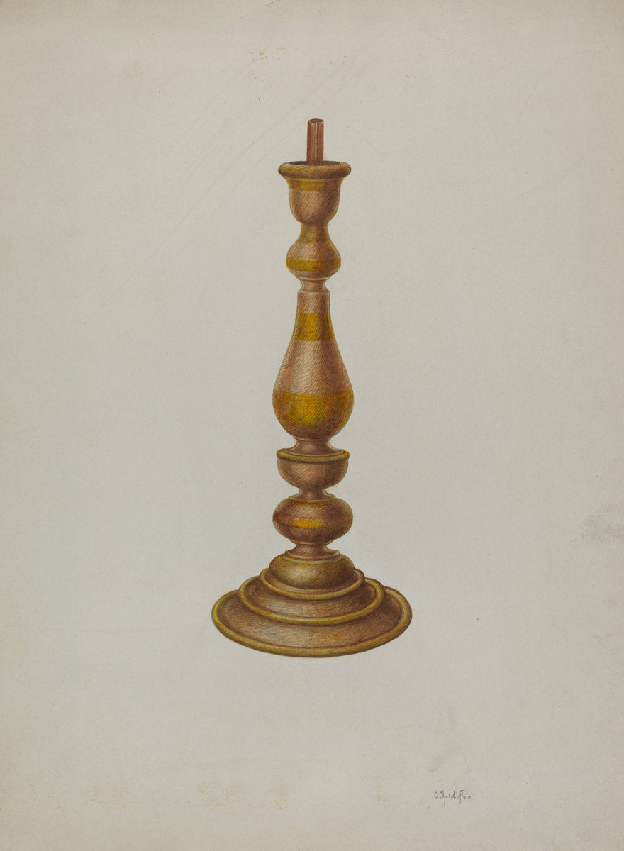 Candlestick by Cornelius Christoffels (American, active c. 1935), 16X12"(A3)Poster Print