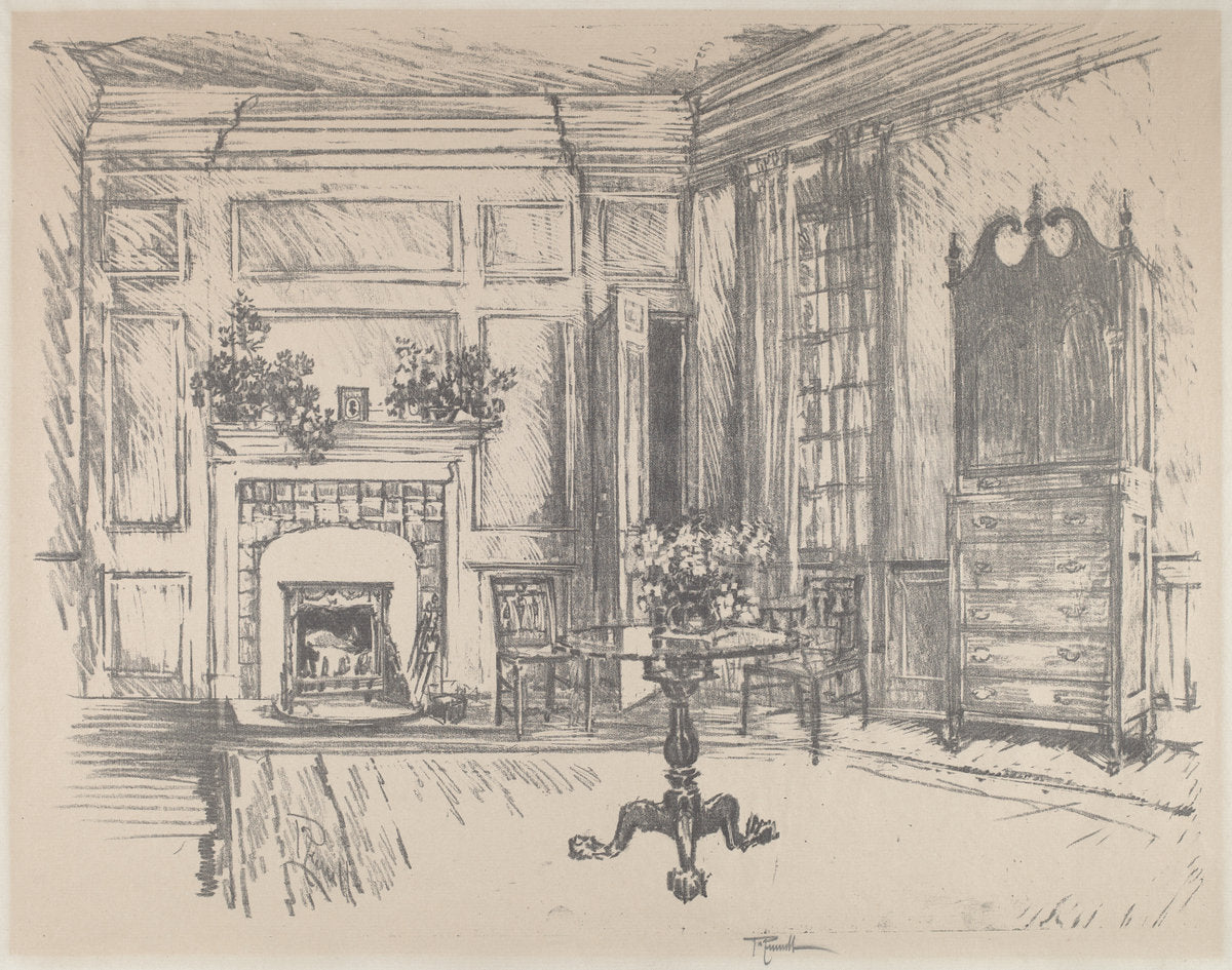 The Upper-room, Stenton by Joseph Pennell (American, 1857 - 1926), 16X12"(A3)Poster Print