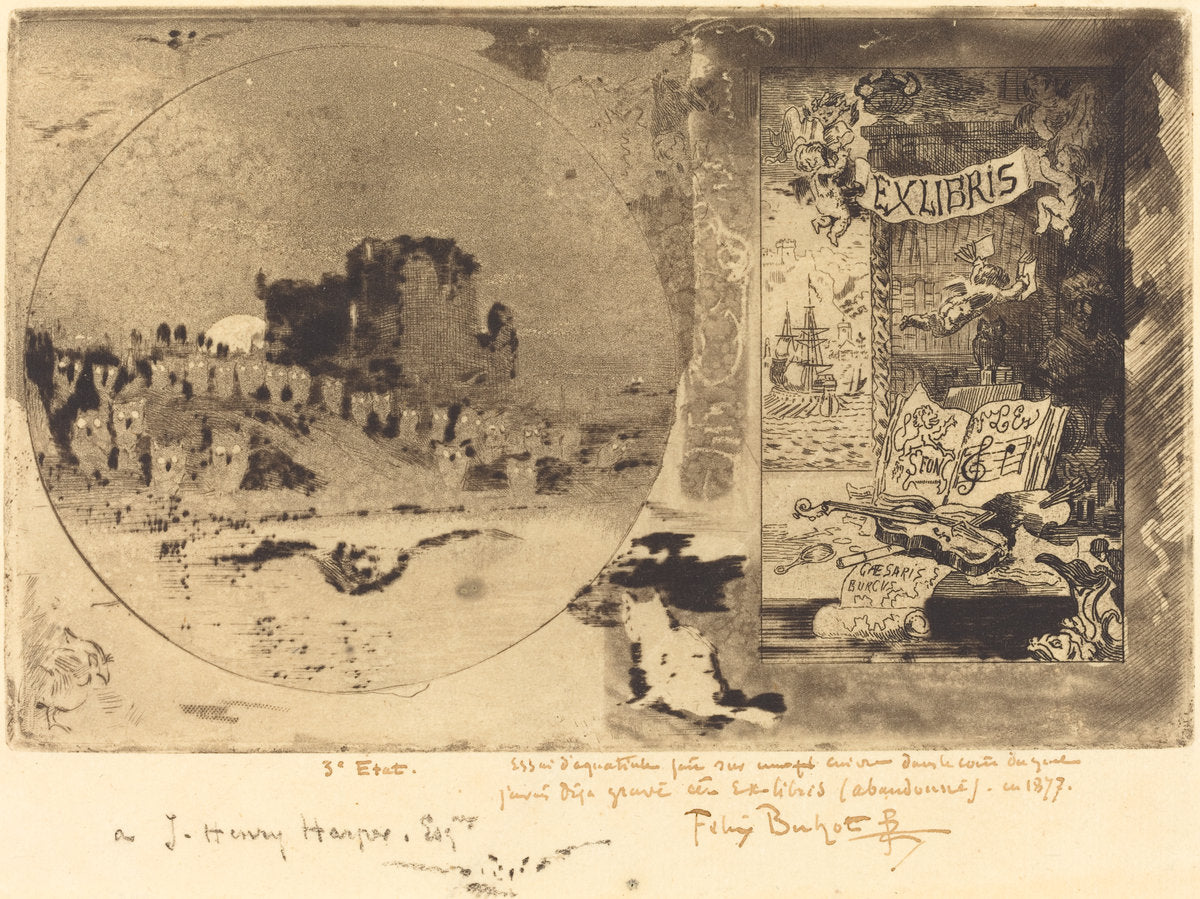 Le Château des hiboux (Castle of the Owls) by Félix-Hilaire Buhot (French, 1847 - 1898), 16X12"(A3)Poster Print